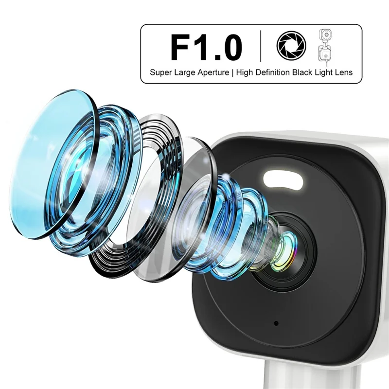 K6W-2 2K Dual Lens Window WiFi Camera Drill-Free Security Camera for Home and Shop Use - White