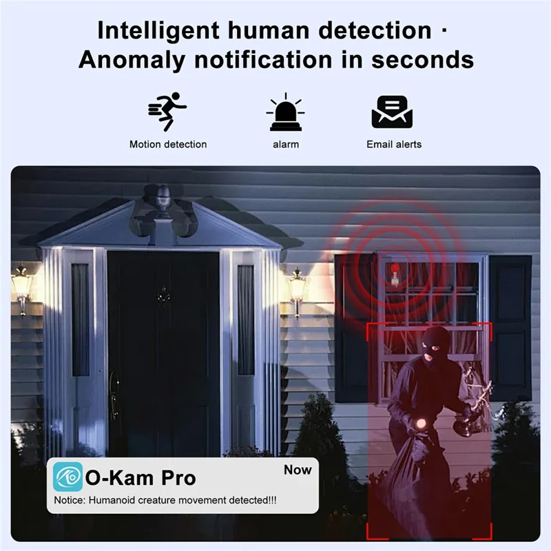 K6W-2 2K Dual Lens Window WiFi Camera Drill-Free Security Camera for Home and Shop Use - White