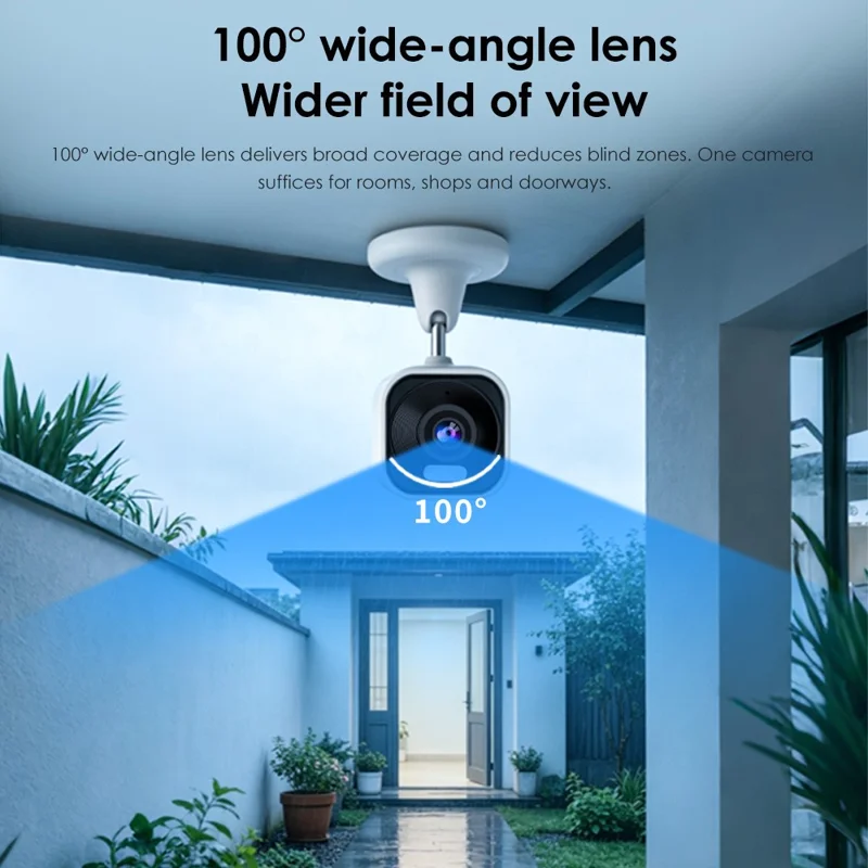 K15 1080P 3MP Security Camera 100 Degree Wide Angle IP66 WiFi Color Night Vision Two-Way Audio IP Camera - White