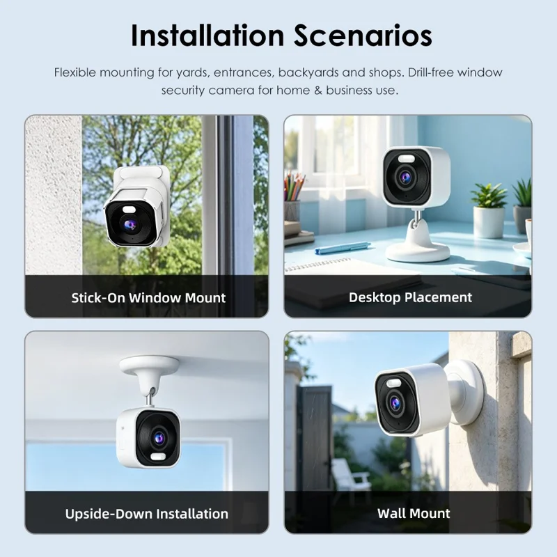 K15 1080P 3MP Security Camera 100 Degree Wide Angle IP66 WiFi Color Night Vision Two-Way Audio IP Camera - White