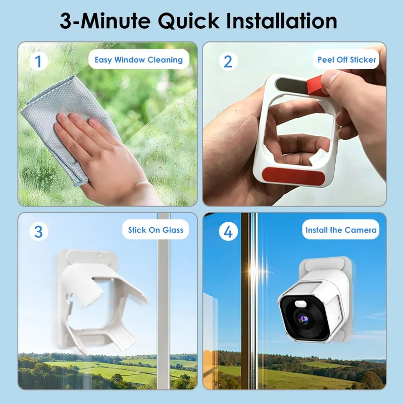K15 1080P 3MP Security Camera 100 Degree Wide Angle IP66 WiFi Color Night Vision Two-Way Audio IP Camera - White