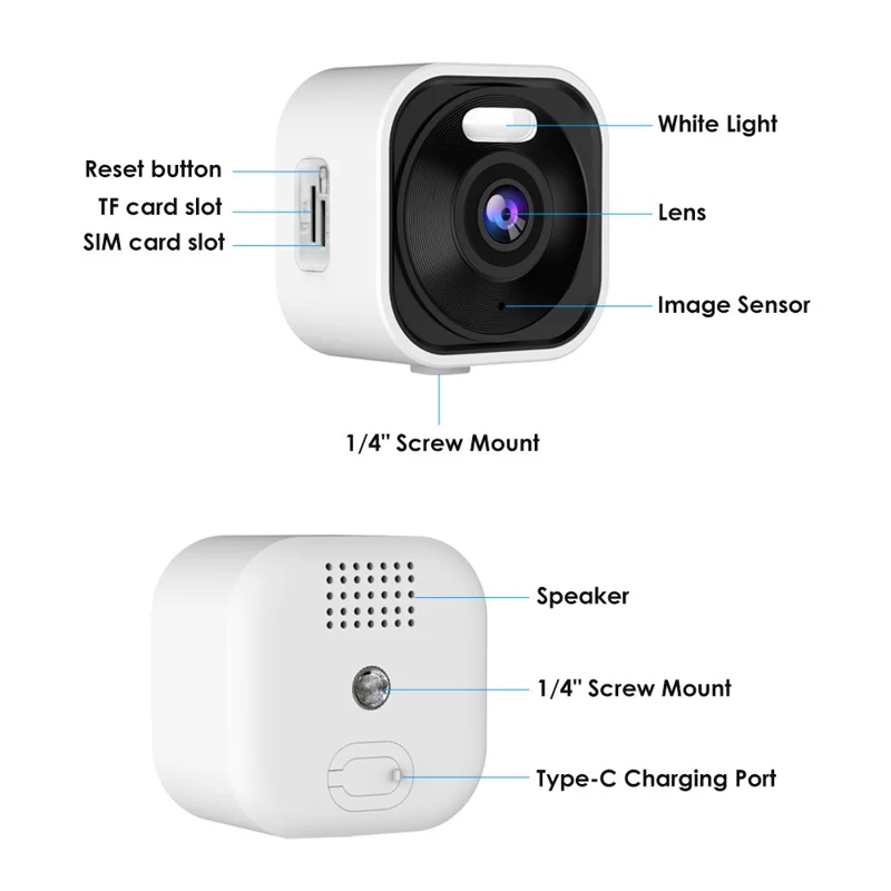K15 1080P 3MP Security Camera 100 Degree Wide Angle IP66 WiFi Color Night Vision Two-Way Audio IP Camera - White