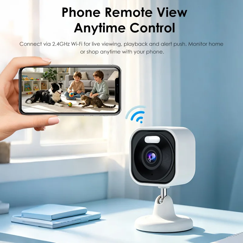 K15 1080P 3MP Security Camera 100 Degree Wide Angle IP66 WiFi Color Night Vision Two-Way Audio IP Camera - White