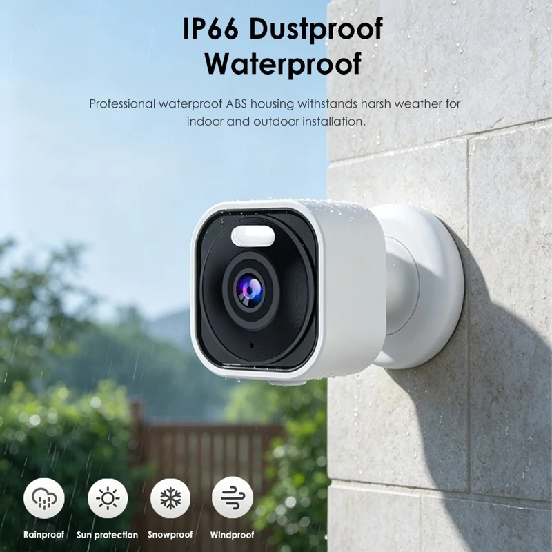 K15 1080P 3MP Security Camera 100 Degree Wide Angle IP66 WiFi Color Night Vision Two-Way Audio IP Camera - White