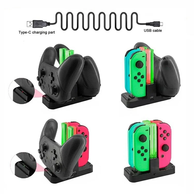 DOBE TNS-1756 Carging Dock Charger Station Para Nintendo Switch Joy-con Accesorios de Juego Pro Game