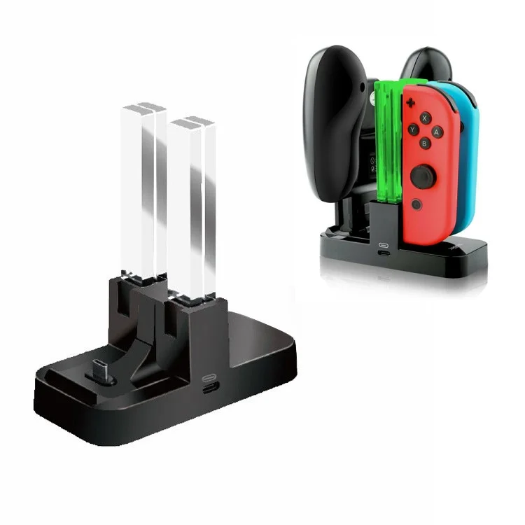 Dobe TNS-879 Colorido Soporte de la Estación de Carga LED Con Cable Para Nintendo Switch Joy-con Pro