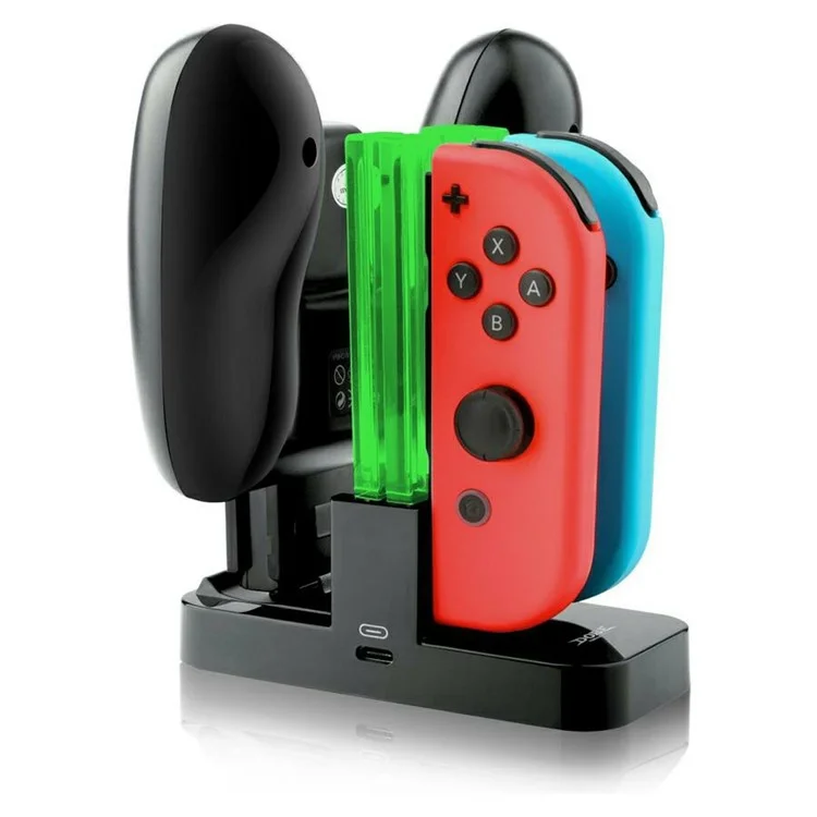 Dobe TNS-879 Colorido Soporte de la Estación de Carga LED Con Cable Para Nintendo Switch Joy-con Pro