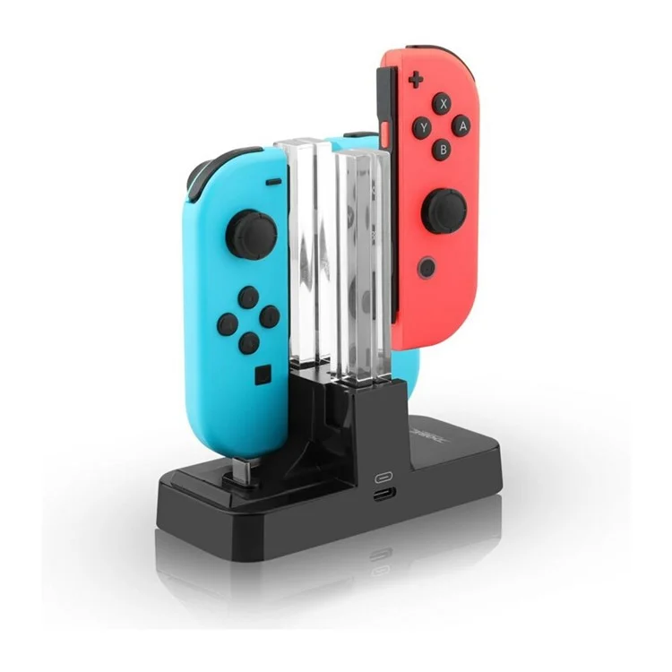 DOBE TNS-879 Colorful LED Charging Station Holder with Cable for Nintendo Switch Joy-con Pro