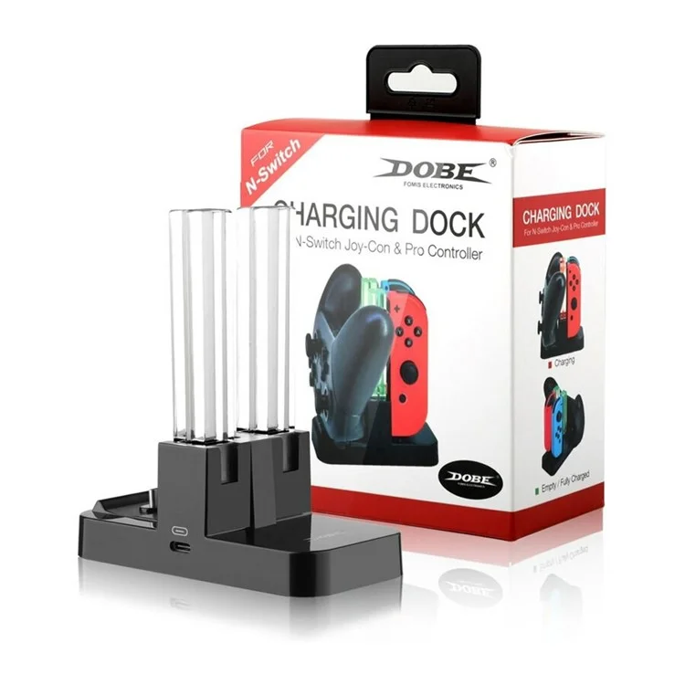 Dobe TNS-879 Colorido Soporte de la Estación de Carga LED Con Cable Para Nintendo Switch Joy-con Pro