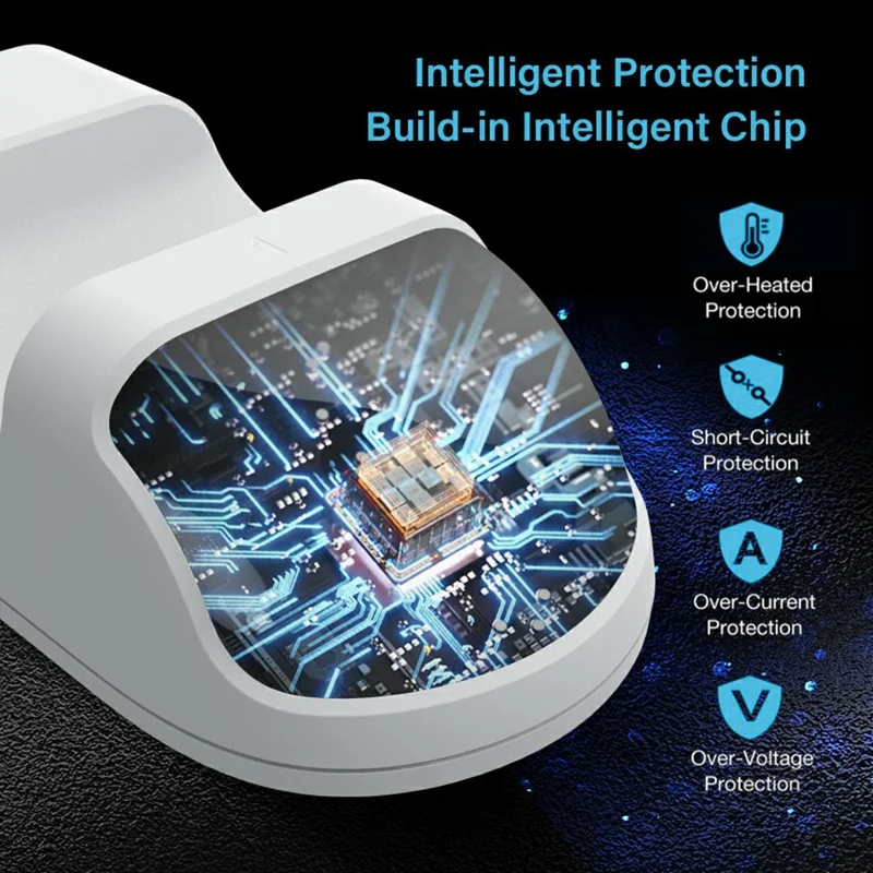 DOBE TP5-0506 Abnehmbarer Ladeständer für Spielcontroller mit Dual-Ladestation, Adapter und LED-Anzeige für PS5 - Schwarz/Weiß