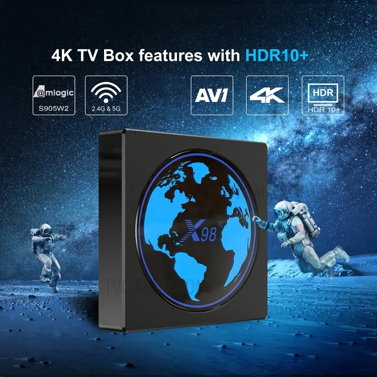 X98 Mini 4+32GB 2,4g/5g Двойной Диапазон Wi-fi 100M Amlogic S905W2 Smart TV Box Quad Core Android 11 4K Set Top Box Media Player - us Plug