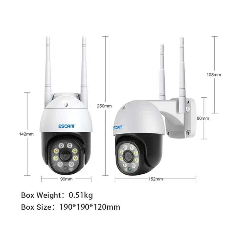 ESCAM PT207 1080P Motion Detection WiFi Two-way Voice Intelligent H.265 Camera Dual Light Source Night Vision Security IP Camera - US Plug
