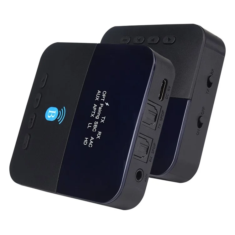 BTC880 2-in-1 Bluetooth 5.0 Audio Receiver Trasmettitore Fibra Ottica AUX Adattatore Wireless