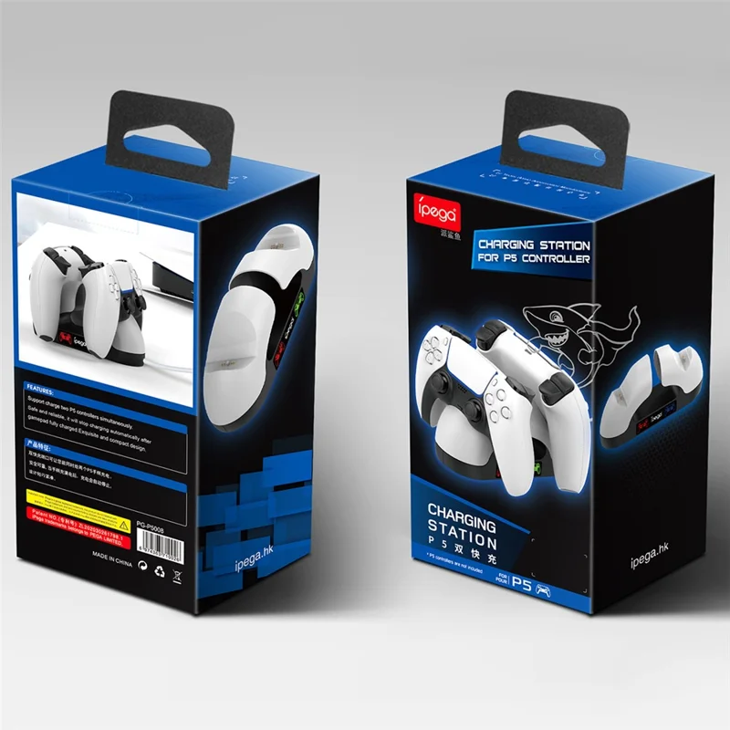 IPEGA PG-P5008 Portable Gamepad Charging Station Handheld Game Controller Dual Charging Dock for PS5 Controller