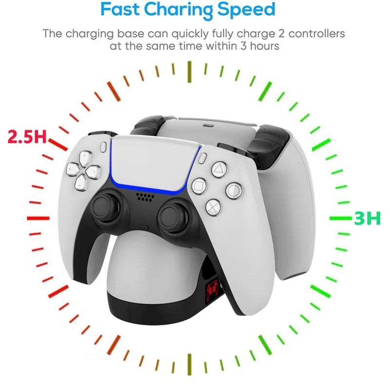 IPEGA PG-P5008 Portable Gamepad Charging Station Handheld Game Controller Dual Charging Dock for PS5 Controller