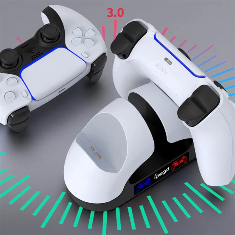 IPEGA PG-P5008 Portable Gamepad Charging Station Handheld Game Controller Dual Charging Dock for PS5 Controller