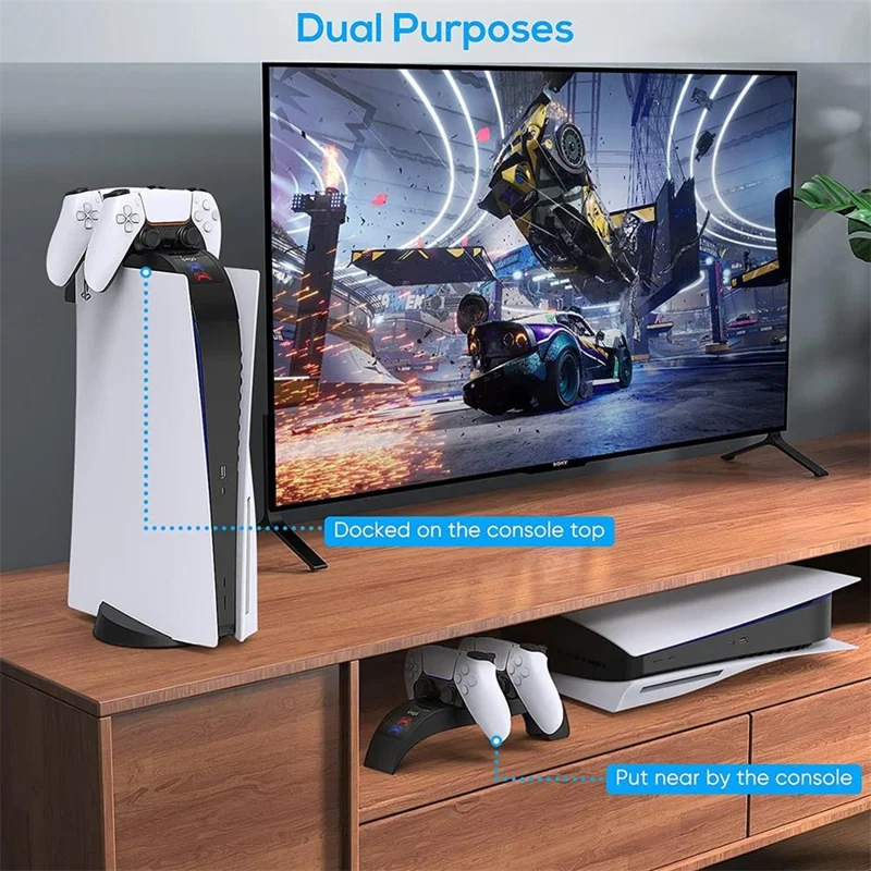 IPEGA PG-5016 Dual Controller Fast Charging Dock Stand Handheld Game Handle USB Charging Station Base with Indicator Light for PS5 Controller