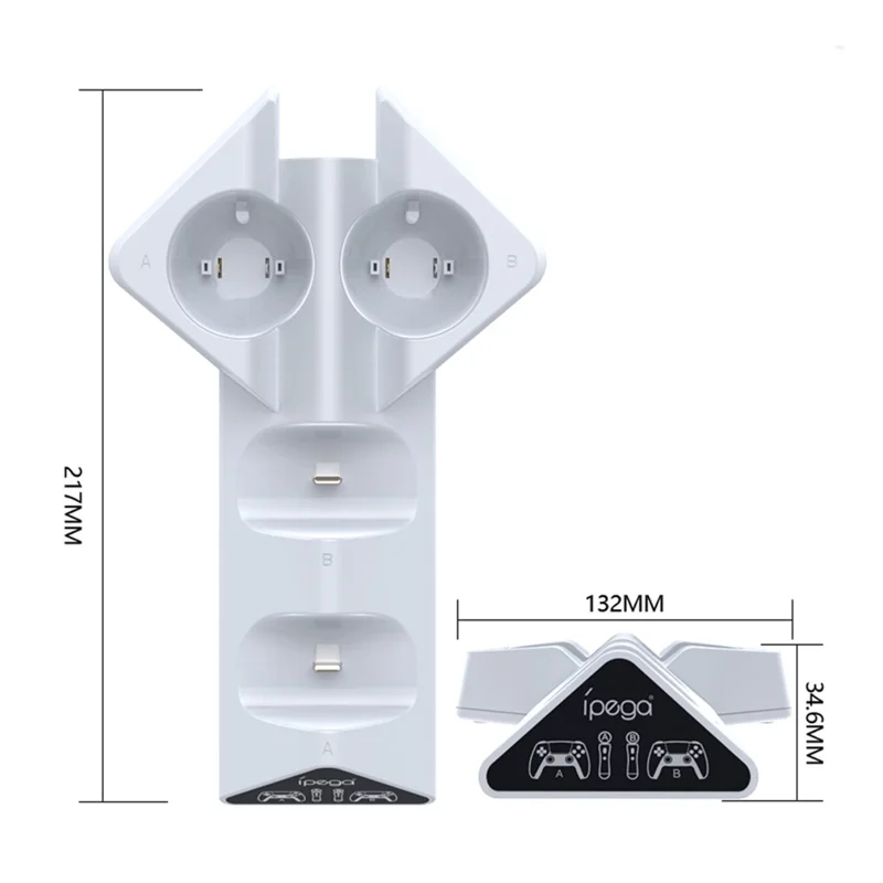 IPEGA PG-5011 4 in 1 Game Controller Charging Dock Multi-function Gamepad Charging Stand for PS5/PS Move Controller