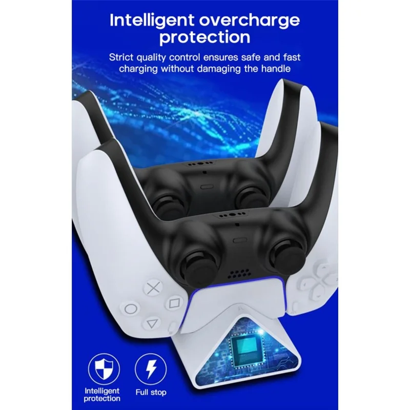 IPEGA PG-5012 Game Controller Charging Dock Type-C Dual Fast Charging Station Stand with LED Indicator for PS5 Controller