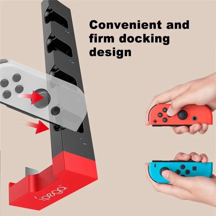 IPEGA PG-9186 Cargador USB 2.0 para Joy-Cons con 4 ranuras de carga para Joy-Con y luces indicadoras