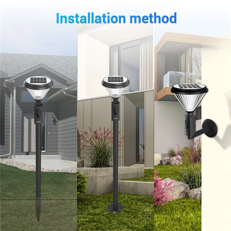 ESCAM QF190 1080P Cámara de Seguridad HD Wireless Garden Light IP66 Pir Human Detection Camera Human Soporte Wifi Voz de Dos Vías Smart Night Vision Lawn Light Camera