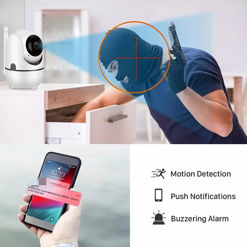 D303 2.0MP WiFi Two-way Voice Motion Detection Camera IR LED Night Vision Security Camera - UK Plug