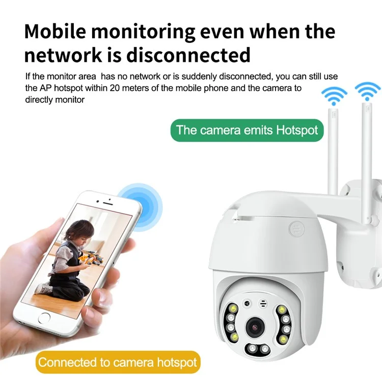 SD01 Ultra HD 5MP Sicurezza Camera di Sicurezza Outdoor Impermeabile PTZ Night Vision Wifi Camera RJ45 Internet Per la Sicurezza Domestica - Spina Degli Stati Uniti