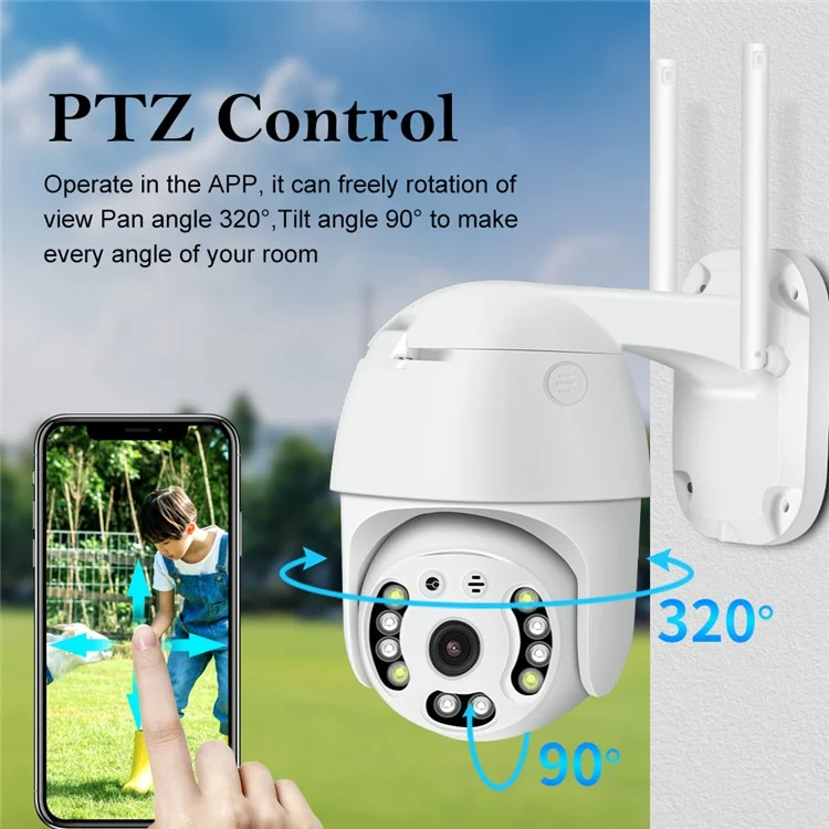 SD01 Ultra HD 5MP Security Camera Outdoor Waterproof PTZ Night Vision WiFi Camera RJ45 Internet for Home Security - UK Plug