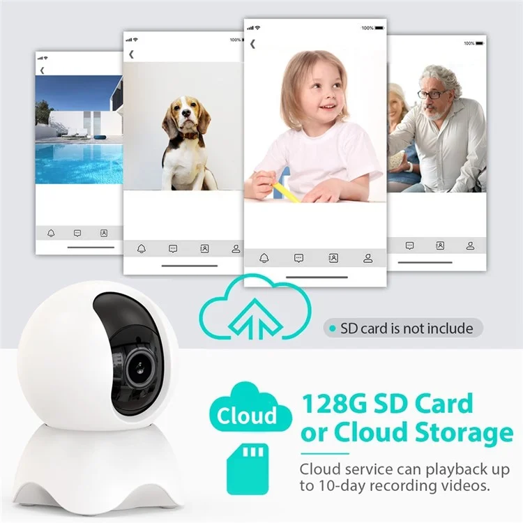 D305 Outdoor WiFi Security Camera 3MP HD PTZ Camera for Home Safety Smart Motion Detection Camera - US Plug