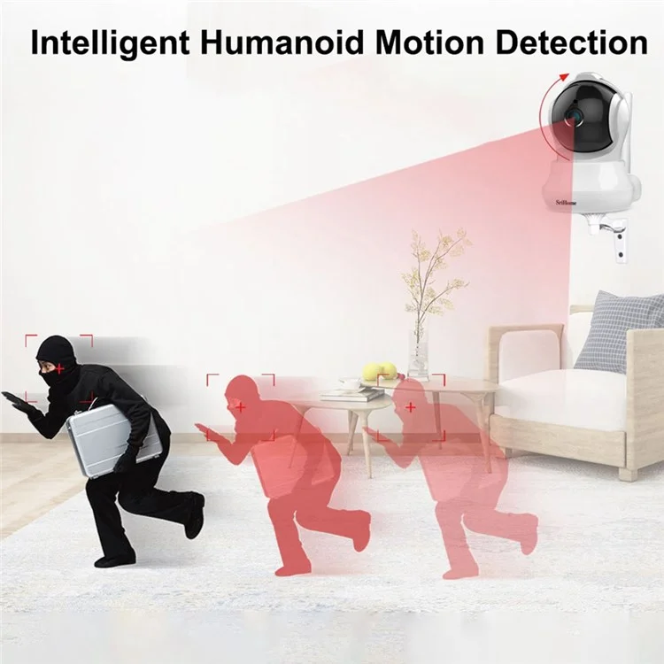 Srihome SH020 3.0MP Cctv-kamera HD Nachtsicht Zwei-wege-sprach-wlan-sicherheitsüberwachungskamera Home Home Security - US -stecker