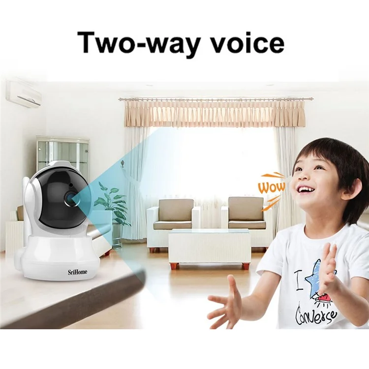 Srihome SH020 3.0MP Cctv-kamera HD Nachtsicht Zwei-wege-sprach-wlan-sicherheitsüberwachungskamera Home Home Security - US -stecker