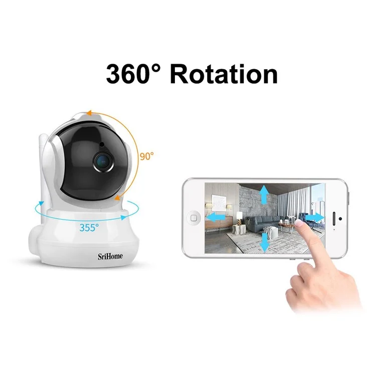Srihome SH020 3.0MP Cctv-kamera HD Nachtsicht Zwei-wege-sprach-wlan-sicherheitsüberwachungskamera Home Home Security - US -stecker