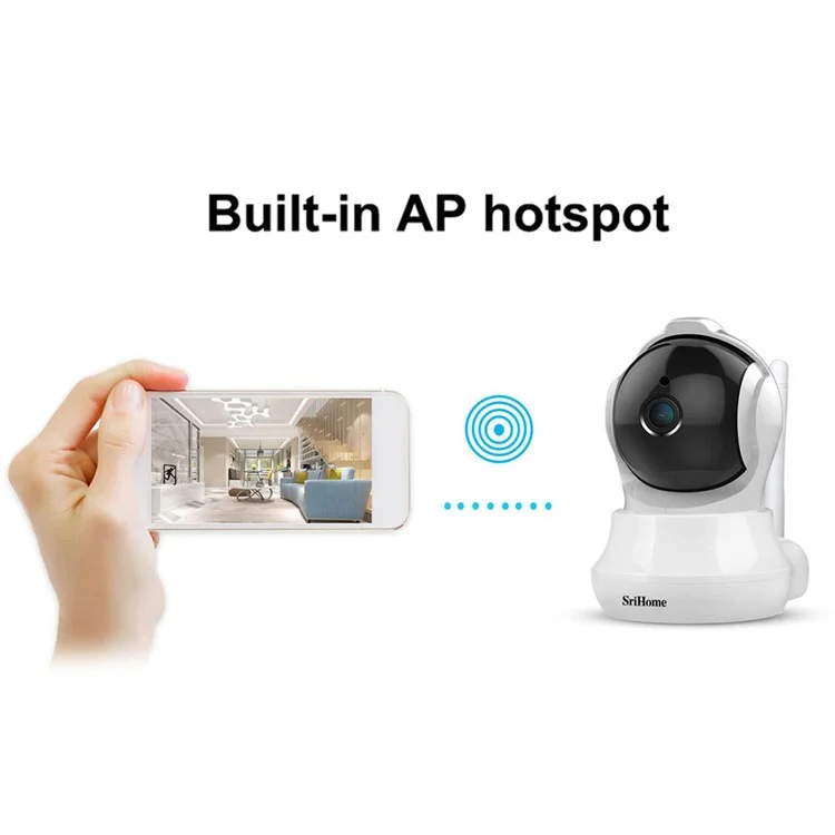 Srihome SH020 3.0MP Cctv-kamera HD Nachtsicht Zwei-wege-sprach-wlan-sicherheitsüberwachungskamera Home Home Security - US -stecker