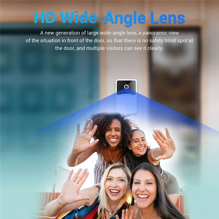 Caméra d'appel vidéo pour application mobile X3 Smart Doorbell Camera - Moniteur de caméra, changement de voix bidirectionnelle, fonction d'instantané, stockage cloud gratuit, sonnette vidéo intelligente pour la sécurité à domicile