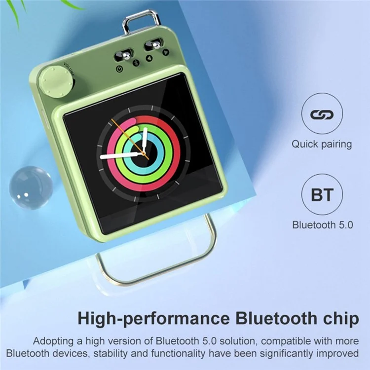 MAHDI M188 8GB Bluetooth MP3 Music Video Player Portable Ultra-Thin Player with 1.5-inch Color Screen Display Support MP3, FLAC, APE, OGG Audio Files (English Version) - Green