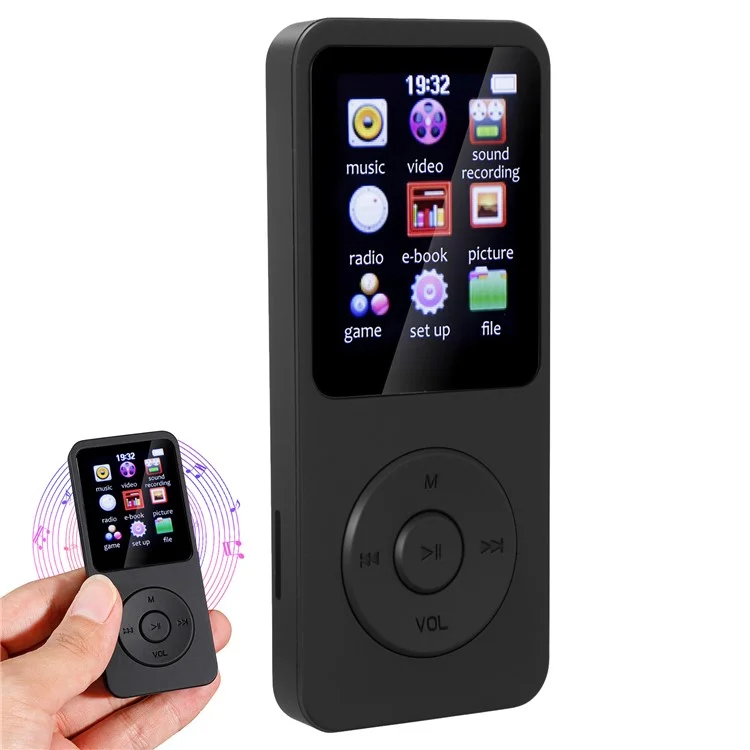 Lecteur MP3 Portable Mini avec Écran de 1,8 Pouce, Lecteur de Musique Bluetooth pour Étudiants et Sports, avec Lecteur de Livres Électroniques