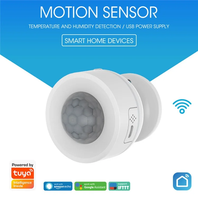 NEO NAS-PD07W 2.4GHz WiFi Motion Sensor with Temperature and Humidity Detections Indoor Human Body Infrared Sensor for Home Smart Device