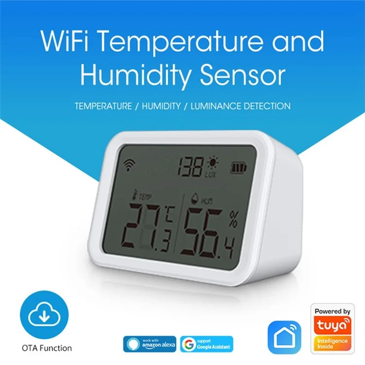 NEO NAS-TH02W Smart WiFi Température Humidité Monitor de Luminance Sans Fil Avec Des Alertes de Notification de L'application