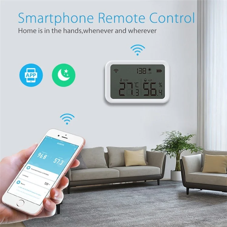 NEO NAS-TH02W Smart WiFi Température Humidité Monitor de Luminance Sans Fil Avec Des Alertes de Notification de L'application