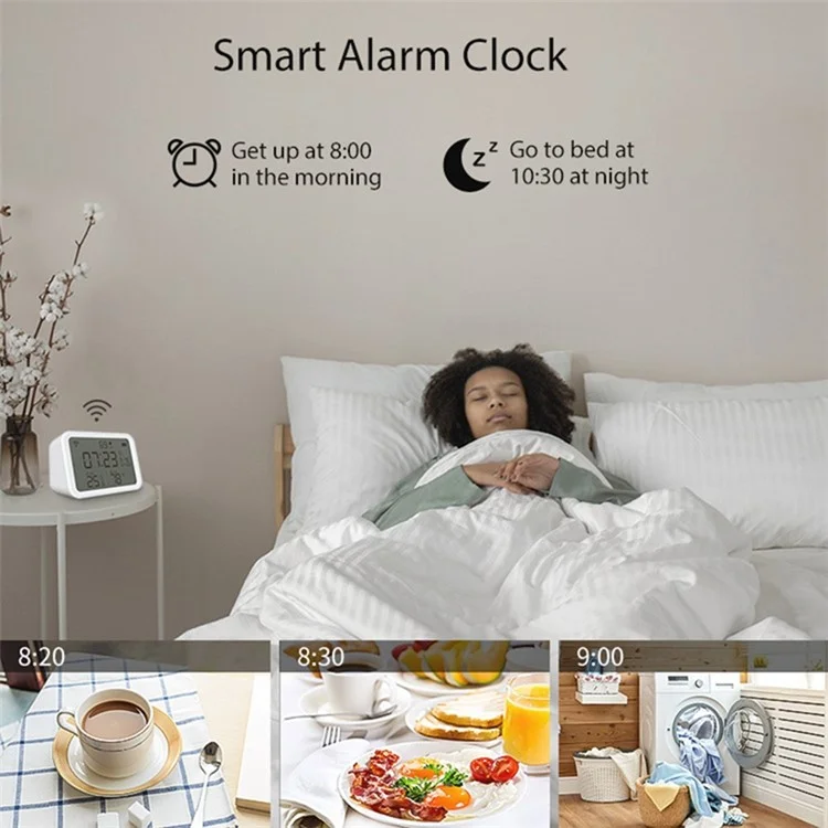 NEO NAS-CW01W 4 em 1 Sensor Multifunction Smart 2.4GHz WiFi Detector de Temperatura e Umidade com Relógio / Luminosidade de Modo Duplo