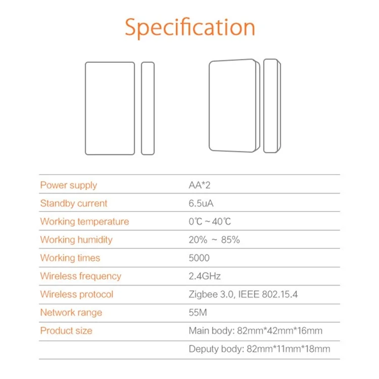 NEO NAS-DS05B Tuya Zigbee Smart Wireless Door Sensor App Fernbedienungstür Fenster Sensor Smart Home Security-sicherheitssystem