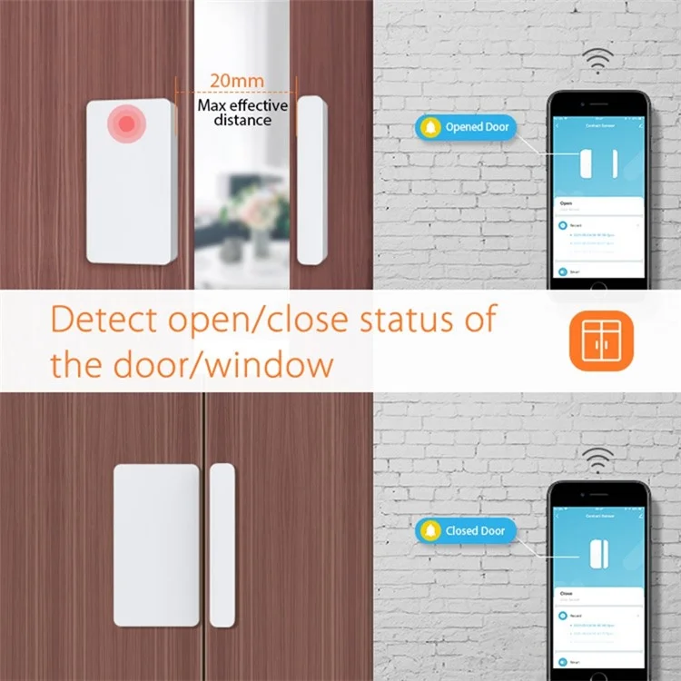 NEO NAS-DS05B Tuya Zigbee Smart Wireless Door Sensor App Fernbedienungstür Fenster Sensor Smart Home Security-sicherheitssystem