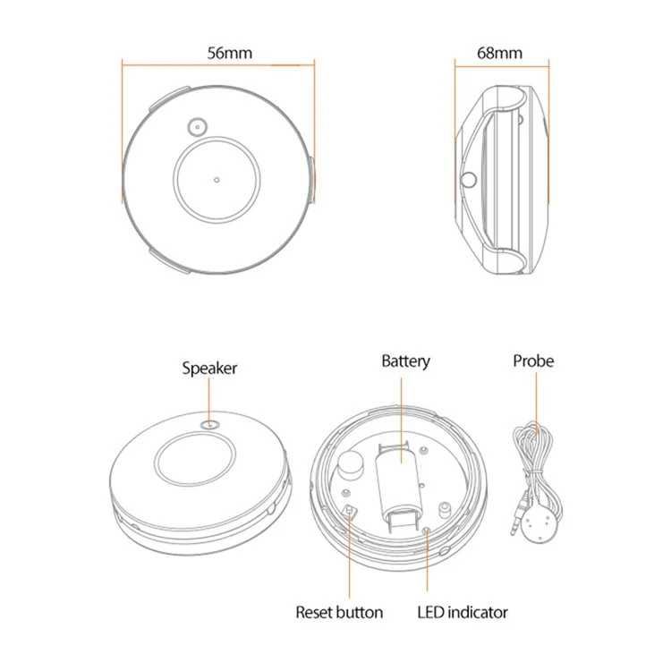 NEO NAS-WS02B Tuya Zigbee Smart Water Fuite Capteur Sirène Wireless Wireles Wireles Water Fuite Alarm Detector For Smart Home Life