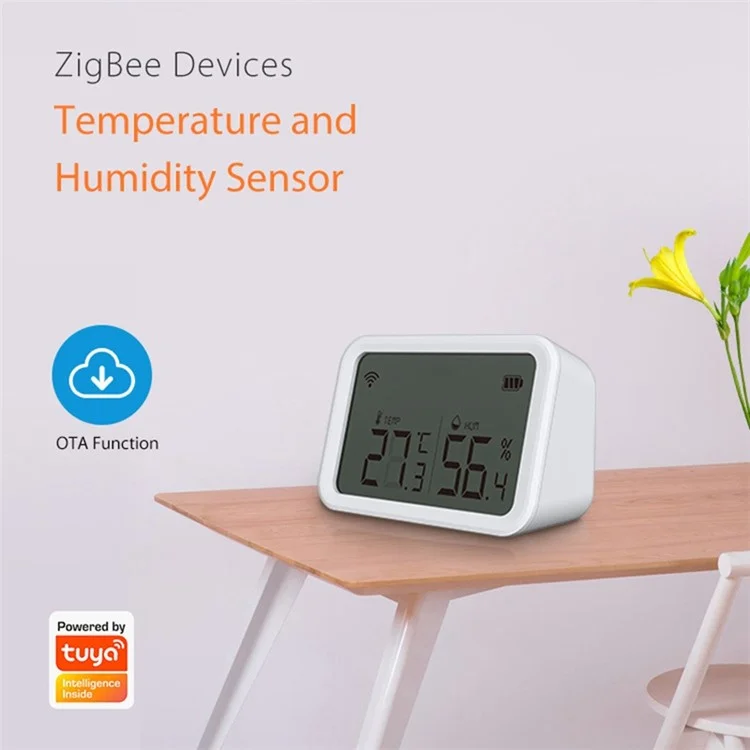 Sensor Multifuncional Neo Nas-th02b Tuya Zigbee Smart Temperature And Umidade Detector Com Detecção de Intensidade Luminosa