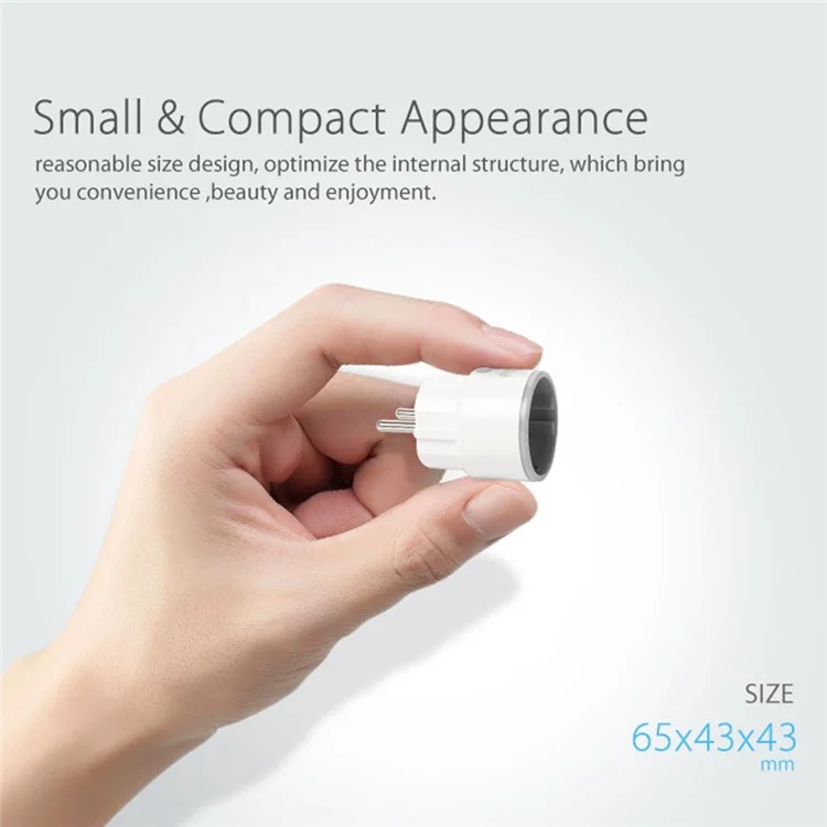 NEO NAS-WR01W-16A Smart Home WiFi Plug 16A Current Mini Outlet Socket Remote Control Compatible with Alexa Google - Spina UE