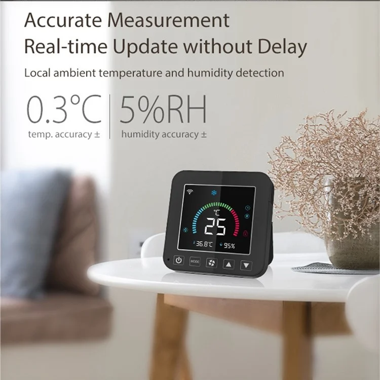 NEO NAS-RT01W WiFi Smart Air Conditioner Controller mit LED-Farbbildschirm, Temperatur- und Feuchtigkeitsthermostat, Infrarot-Thermostat für die Raumklimatisierung