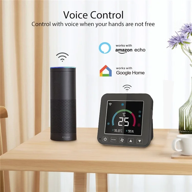 NEO NAS-RT01W WiFi Smart Air Conditioner Controller mit LED-Farbbildschirm, Temperatur- und Feuchtigkeitsthermostat, Infrarot-Thermostat für die Raumklimatisierung
