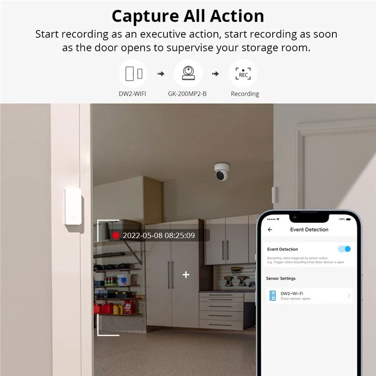 SONOFF GK-200MP2-B 1080P WiFi Wireless IP Security Camera Two-Way Audio Monitor Camera Home Surveillance Infrared Night Vision Webcam (Cloud Storage)