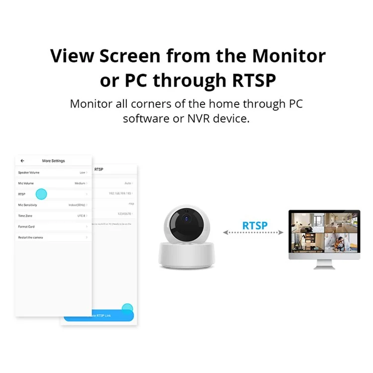 SONOFF GK-200MP2-B 1080P WiFi Wireless IP Security Camera Two-Way Audio Monitor Camera Home Surveillance Infrared Night Vision Webcam (Cloud Storage)