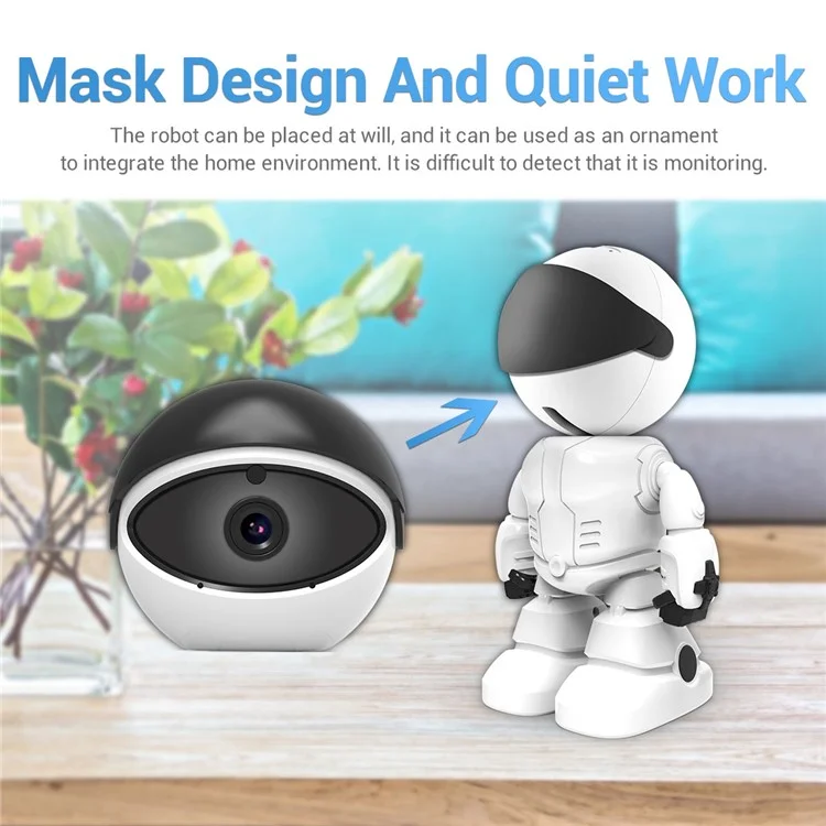 ESCAM PT205 1080P Robot Camera with Day / Night Vision Wireless WiFi IP Camera Support Auto Tracking, Two-way Audio for Home Security - Red / AU Plug